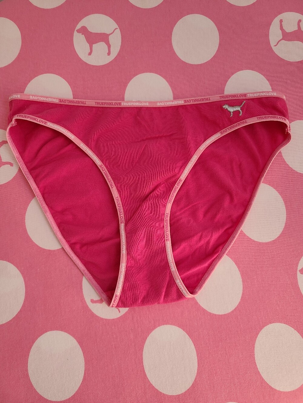VTG VS PINK Graphic Logo Cotton Classic Low Rise Bikini Panty Size Sm